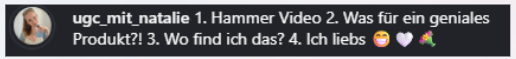 Instagram Kommentar